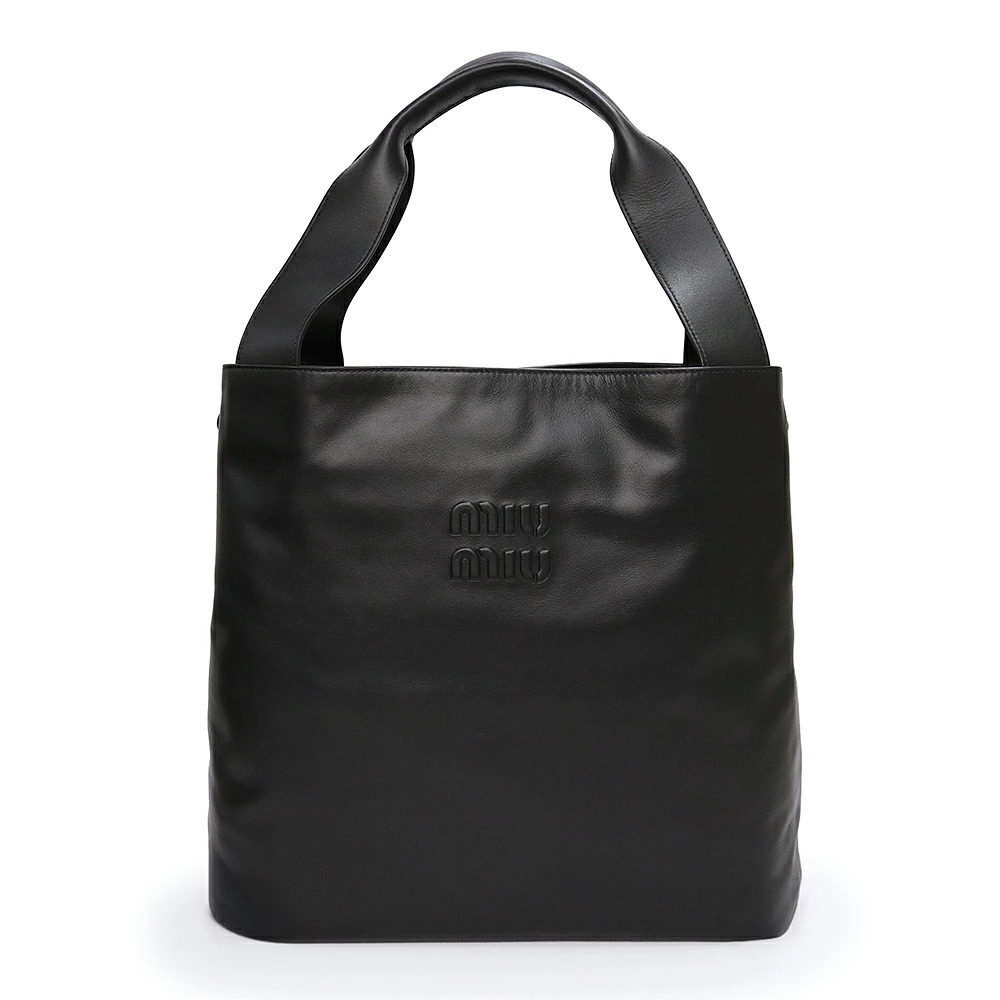 Miu Miu Hobo Tote Bag Softy Leather NERO Black